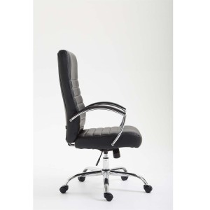 Silla de oficina VALANTY, grueso acolchado, en piel color negro