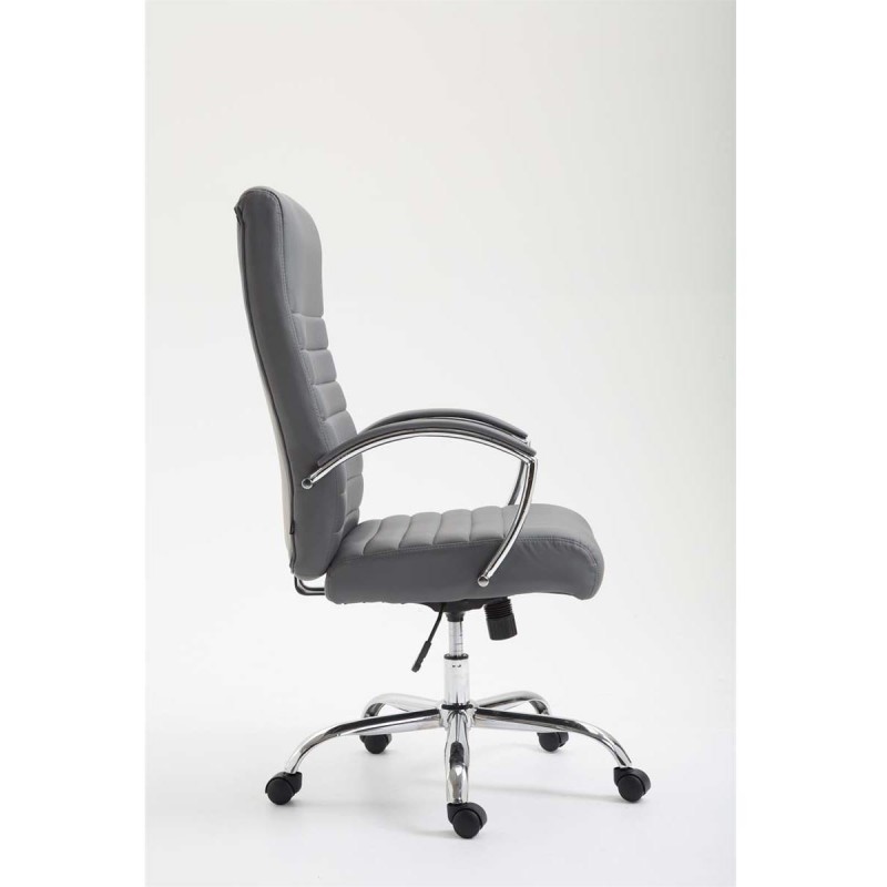 Silla de oficina VALANTY, grueso acolchado, en piel color negro