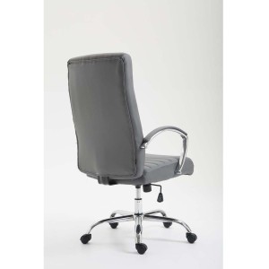 Silla de oficina VALANTY, grueso acolchado, en piel color negro