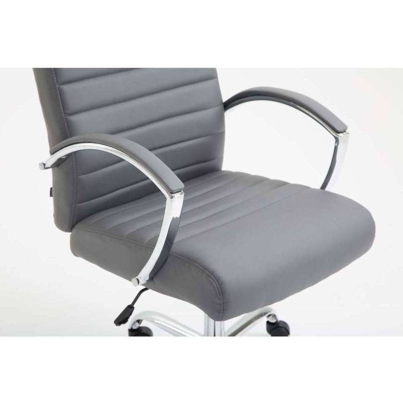 Silla de oficina VALANTY, grueso acolchado, en piel color negro