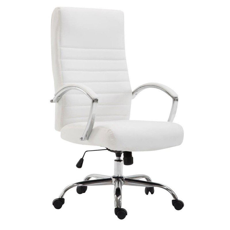 Silla de oficina VALANTY, grueso acolchado, en piel color negro