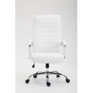 Silla de oficina VALANTY, grueso acolchado, en piel color negro