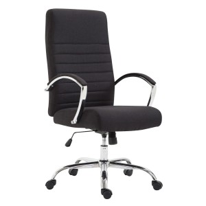 Silla de oficina VALANTY TELA, grueso acolchado, en color negro