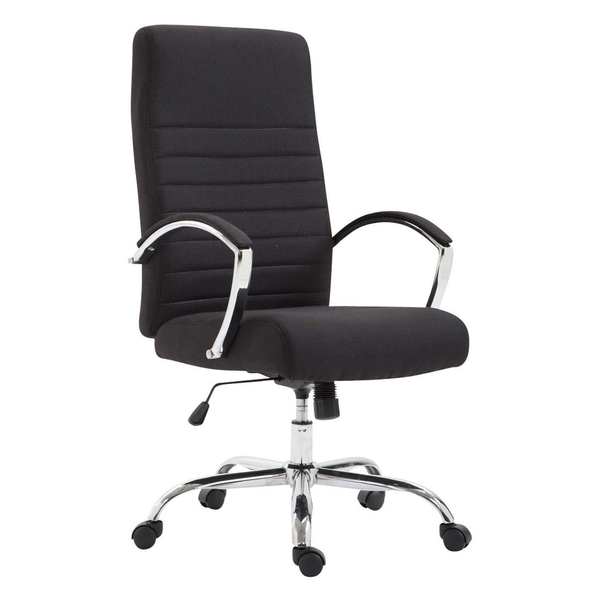 Silla de Oficina VALANTY TELA, Grueso Acolchado, Base Metálica, Tapizada en color Negro