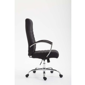 Silla de oficina VALANTY TELA, grueso acolchado, en color negro