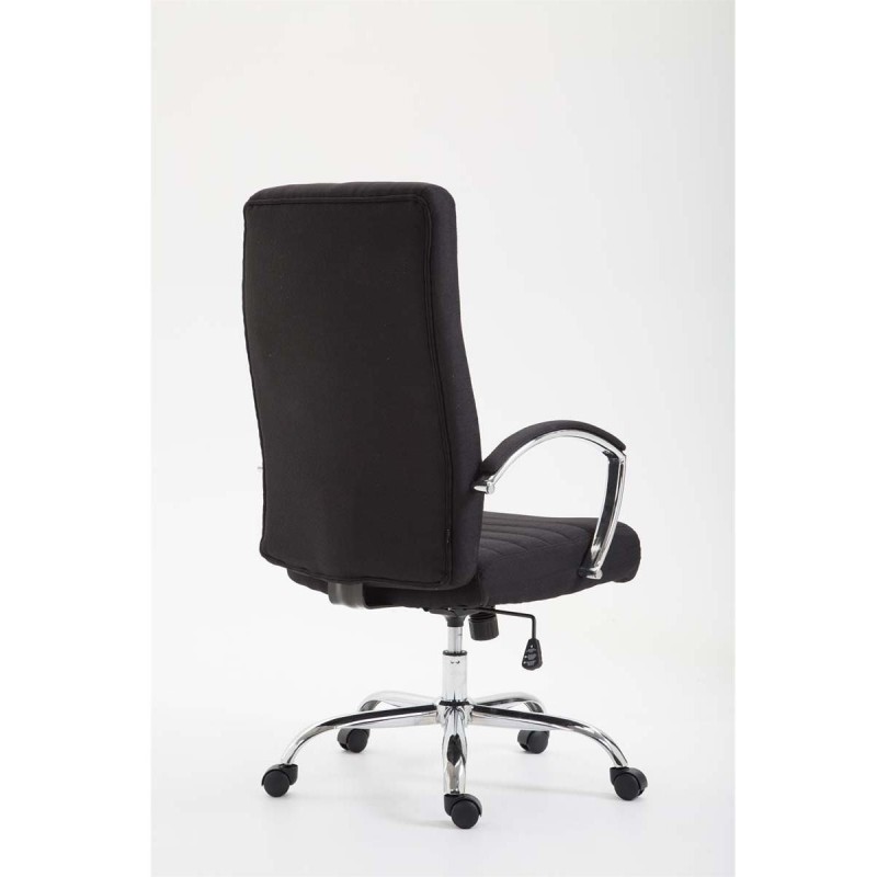 Silla de oficina VALANTY TELA, grueso acolchado, en color negro