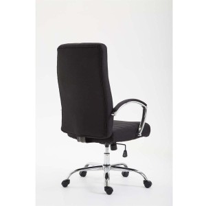 Silla de oficina VALANTY TELA, grueso acolchado, en color negro