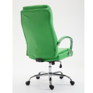 Silla de oficina BAUDY, grueso acolchado, en piel color negro