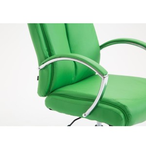 Silla de oficina BAUDY, grueso acolchado, en piel color negro