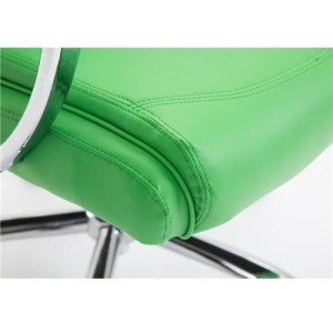 Silla de oficina BAUDY, grueso acolchado, en piel color negro