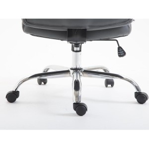 Silla de oficina BAUDY, grueso acolchado, en piel color negro