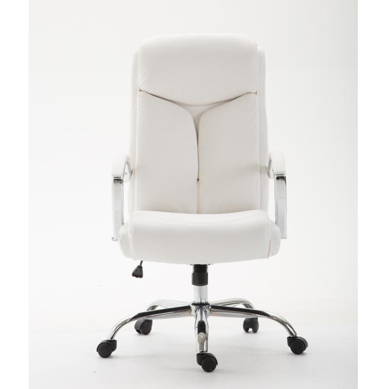 Silla de oficina BAUDY, grueso acolchado, en piel color negro