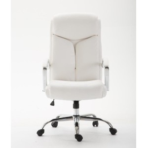 Silla de oficina BAUDY, grueso acolchado, en piel color negro