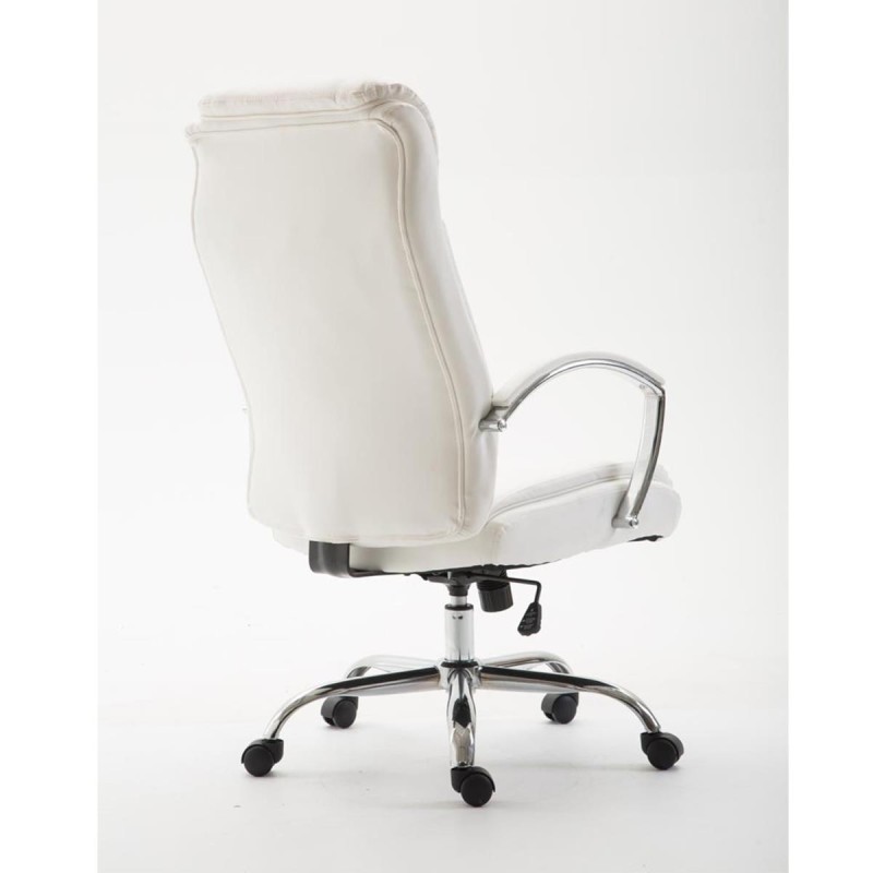 Silla de oficina BAUDY, grueso acolchado, en piel color negro