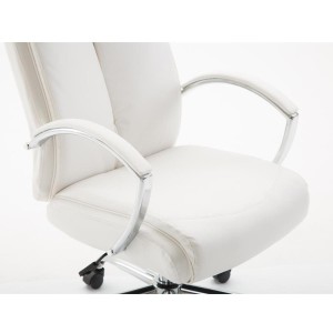 Silla de oficina BAUDY, grueso acolchado, en piel color negro