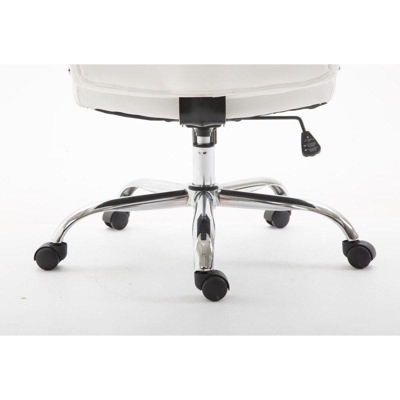 Silla de oficina BAUDY, grueso acolchado, en piel color negro