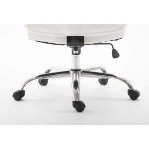 Silla de oficina BAUDY, grueso acolchado, en piel color negro