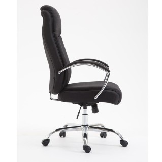 Silla de oficina BAUDY TELA, grueso acolchado, en color negro 2