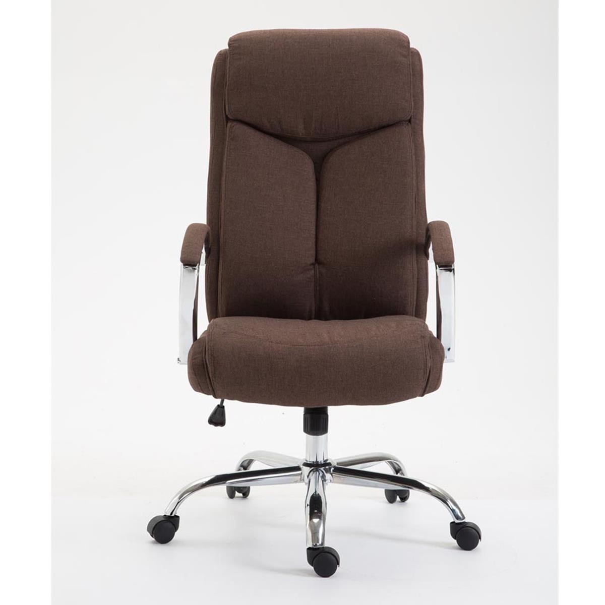 Silla de Oficina BAUDY TELA, Grueso Acolchado, Base Metálica, Tapizada en color Negro