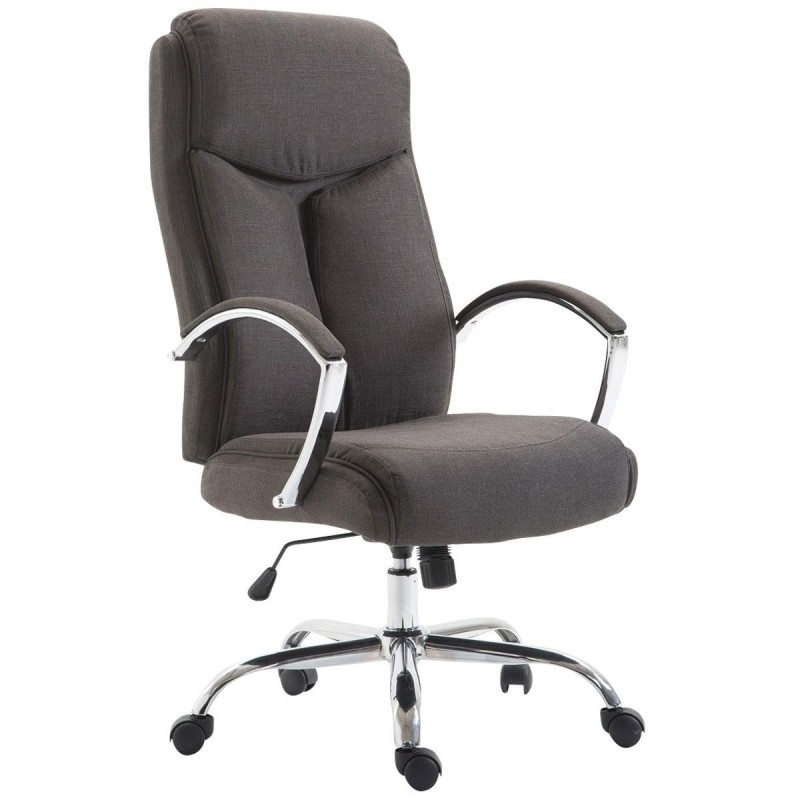 Silla de oficina BAUDY TELA, grueso acolchado, en color negro
