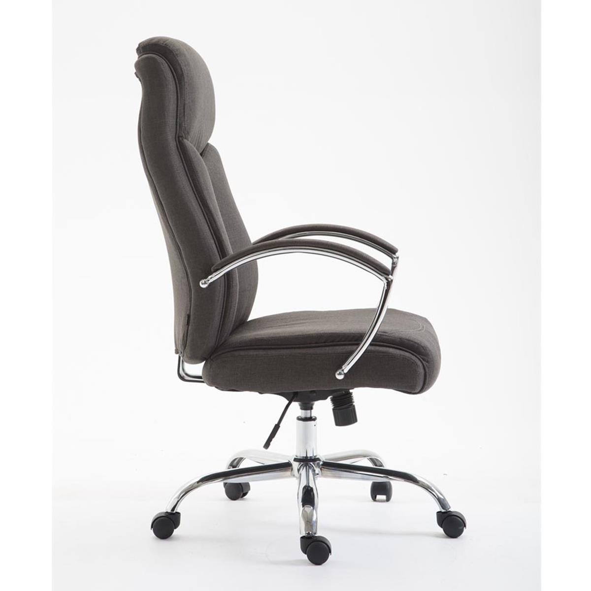 Silla de Oficina BAUDY TELA, Grueso Acolchado, Base Metálica, Tapizada en color Negro