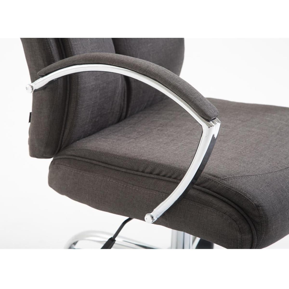Silla de Oficina BAUDY TELA, Grueso Acolchado, Base Metálica, Tapizada en color Negro