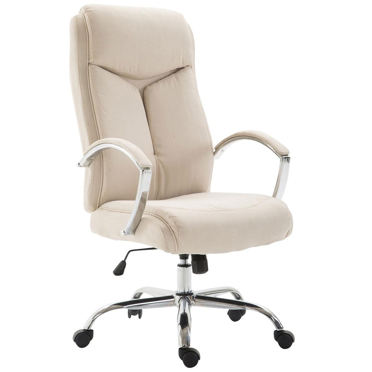 Silla de Oficina BAUDY TELA, Grueso Acolchado, Base Metálica, Tapizada en color Negro