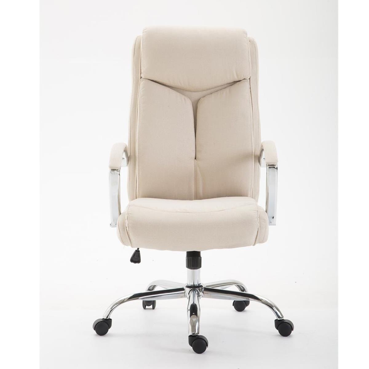 Silla de Oficina BAUDY TELA, Grueso Acolchado, Base Metálica, Tapizada en color Negro