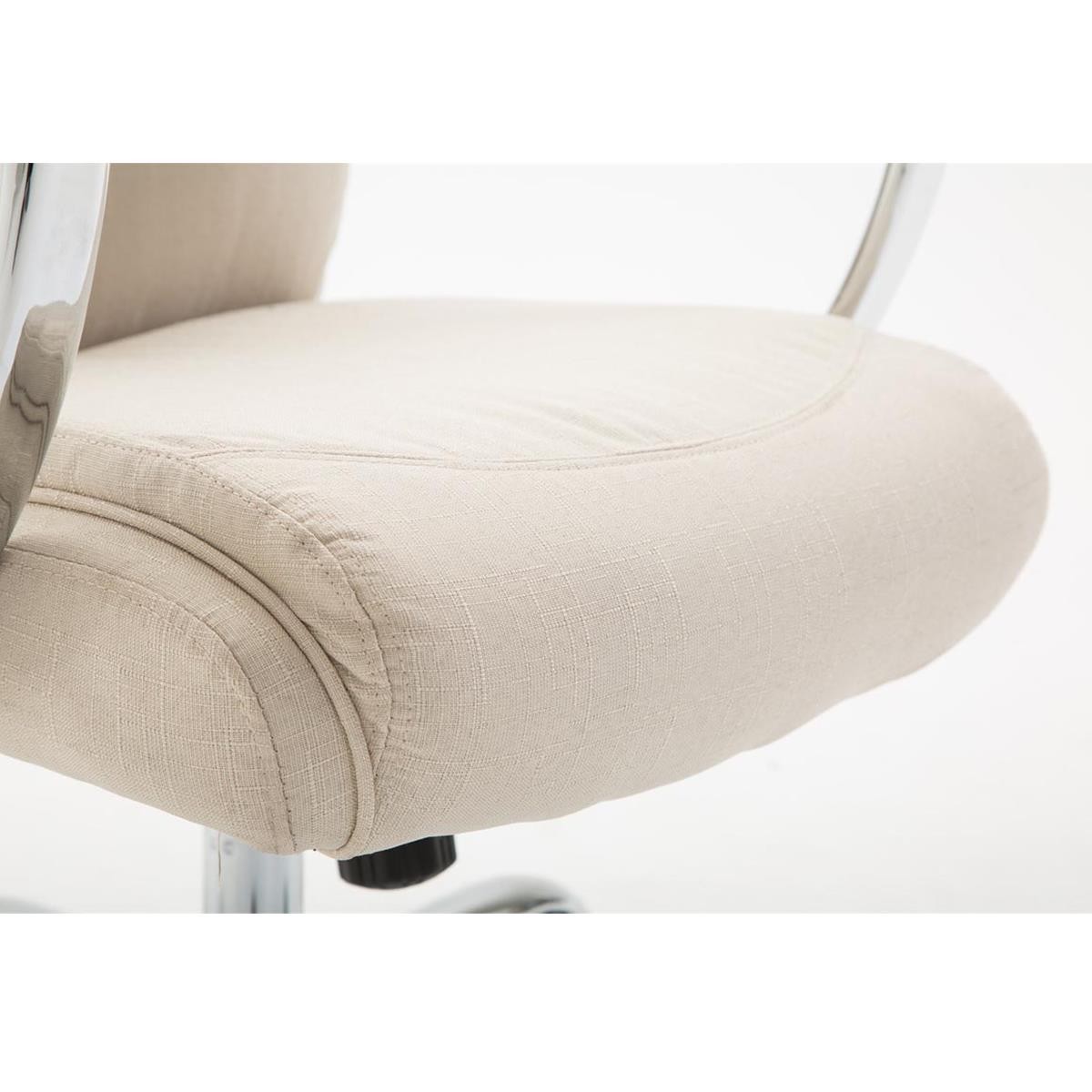 Silla de Oficina BAUDY TELA, Grueso Acolchado, Base Metálica, Tapizada en color Negro