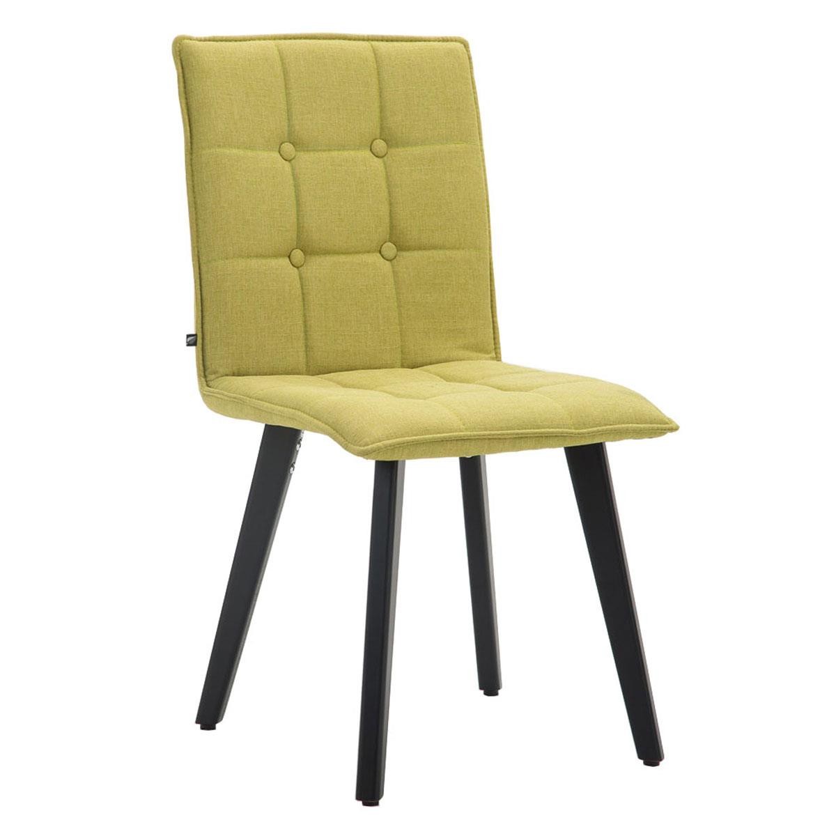 Silla de Confidente ERNY, Patas de Madera Negras, Tela Negra