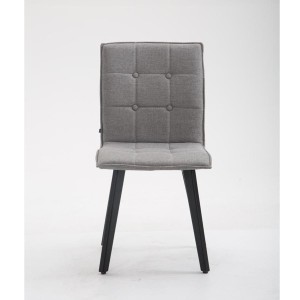 Silla de Confidente ERNY, patas negras y tela negra