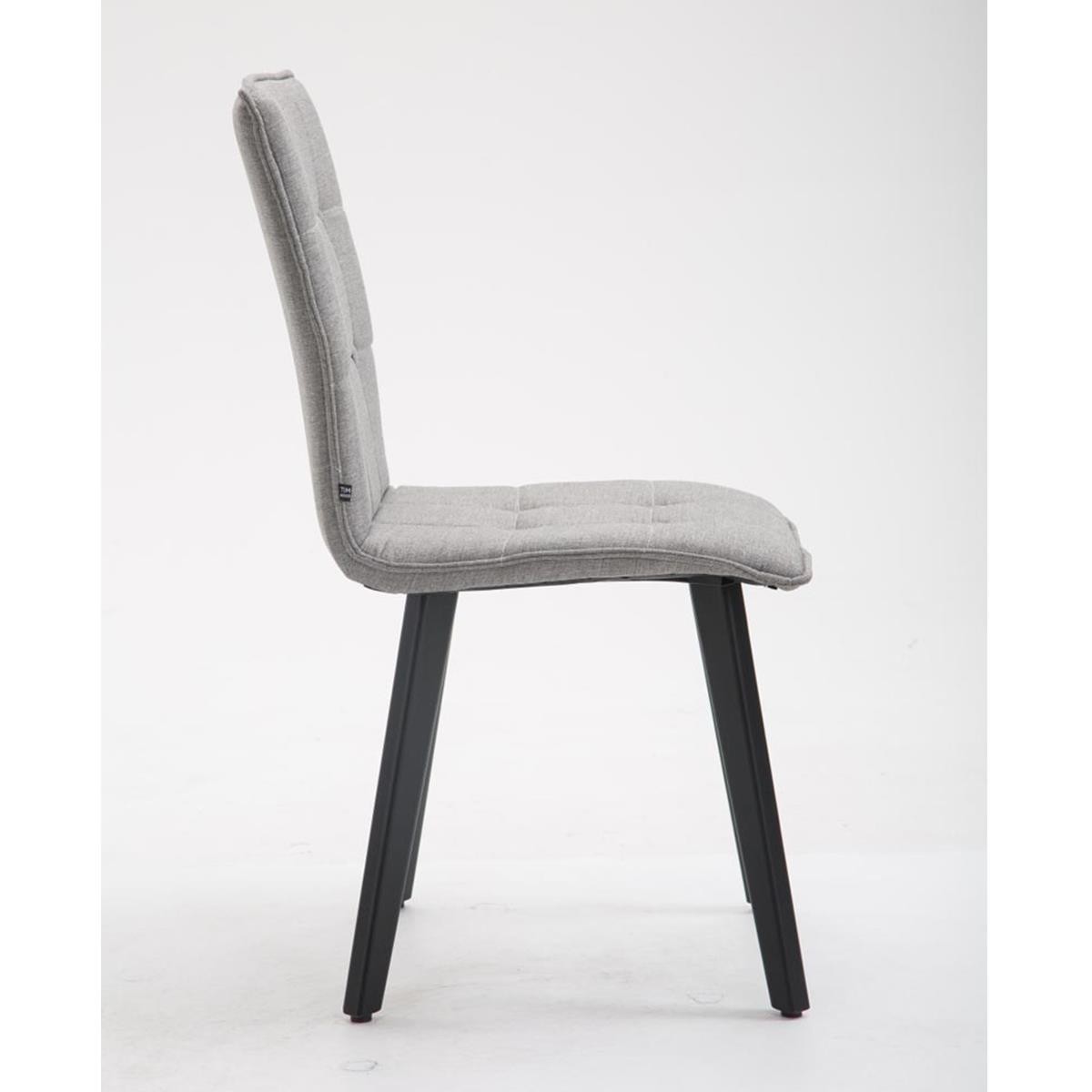 Silla de Confidente ERNY, Patas de Madera Negras, Tela Negra