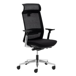 Silla ergonómica CALGARY, 100% ajustable, en negro