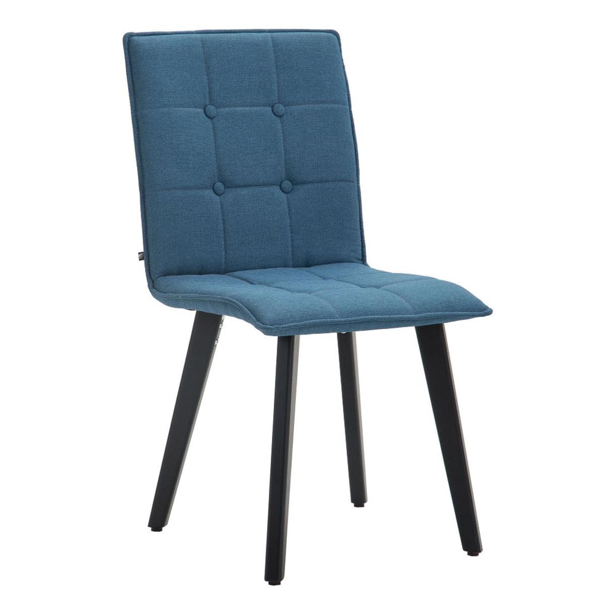 Silla de Confidente ERNY, Patas de Madera Negras, Tela Negra