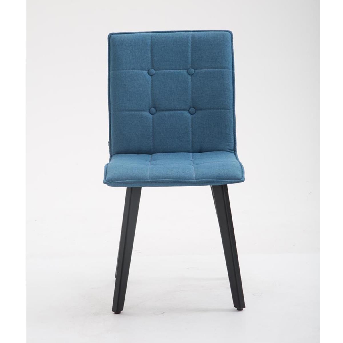 Silla de Confidente ERNY, Patas de Madera Negras, Tela Negra