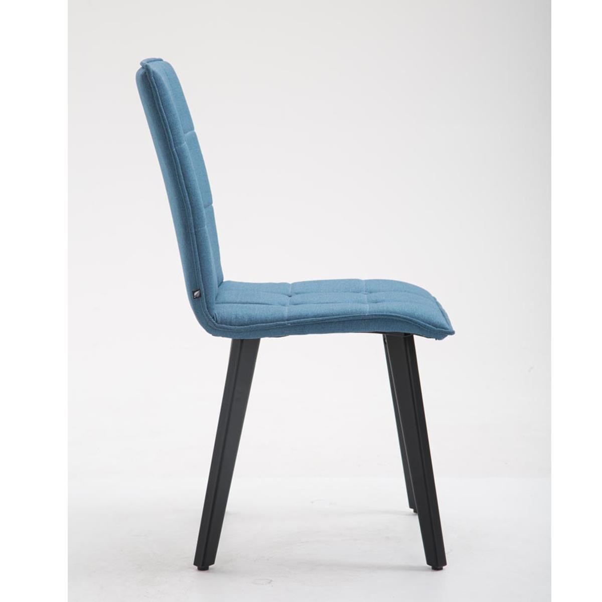 Silla de Confidente ERNY, Patas de Madera Negras, Tela Negra
