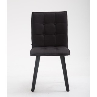Silla de Confidente ERNY, patas negras y tela negra 2
