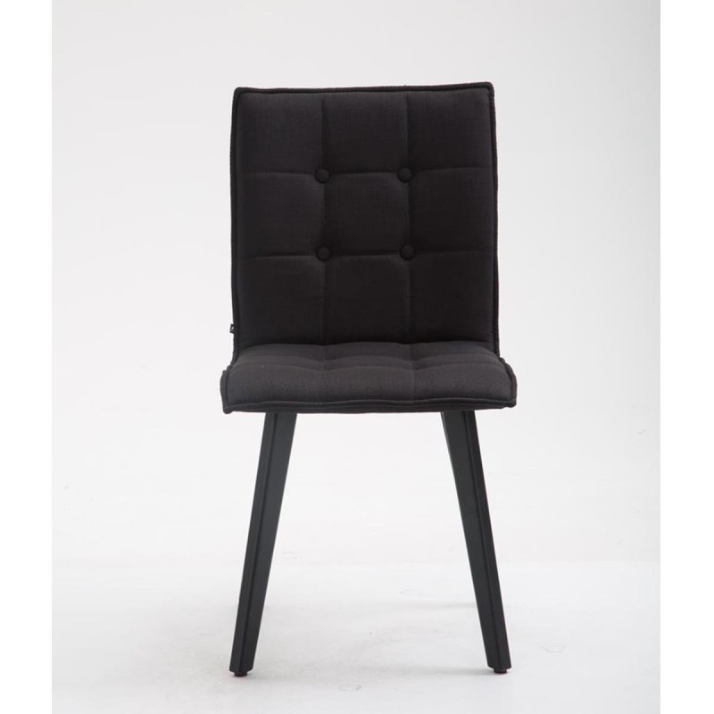 Silla de Confidente ERNY, patas negras y tela negra