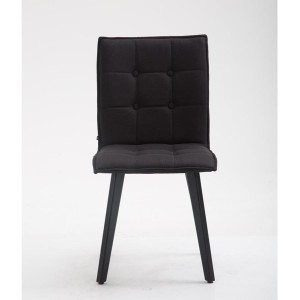 Silla de Confidente ERNY, patas negras y tela negra