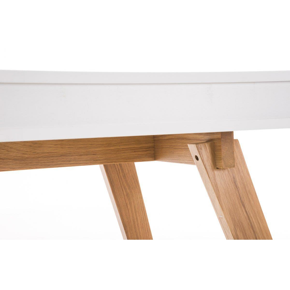Mesa de Ordenador PROTON XL, Diseño Escandinavo, Dimensiones 140x60x75 cm, en Madera color Blanco/Roble