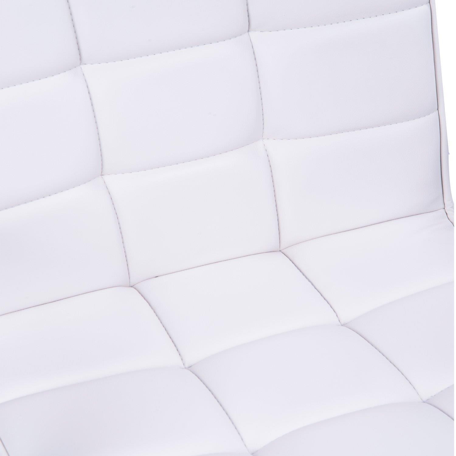Silla de Oficina ZARKI, Estructura Metálica, Gran Acolchado en Piel color Blanco