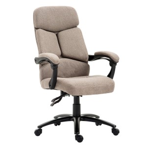 Sillón de oficina JACKO, reclinable, grueso acolchado en tela marrón claro