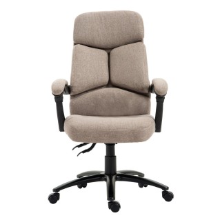 Sillón de oficina JACKO, reclinable, grueso acolchado en tela marrón claro 2