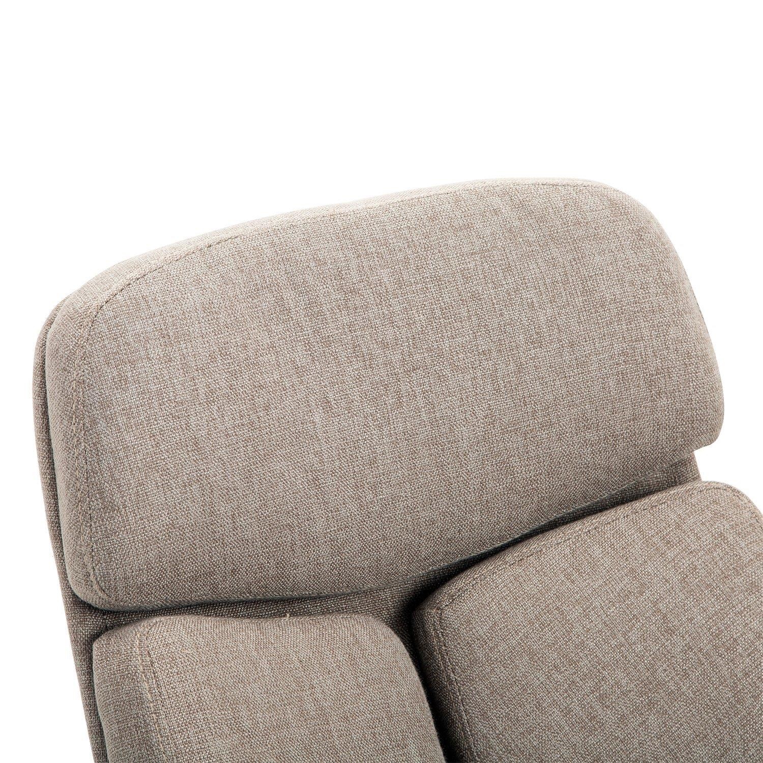 Sillón de Oficina JACKO, Reclinable hasta 135º, Grueso Acolchado, en Tela color Marrón Claro