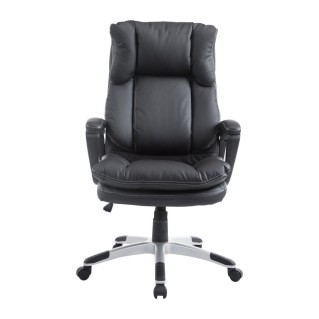 Sillón de Oficina SURIMI, Doble Acolchado, en Piel color Negro 2