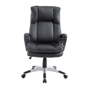 Sillón de Oficina SURIMI, Doble Acolchado, en Piel color Negro