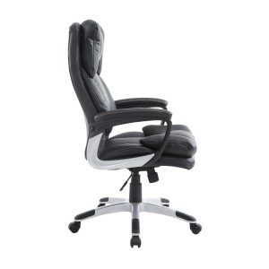 Sillón de Oficina SURIMI, Doble Acolchado, en Piel color Negro