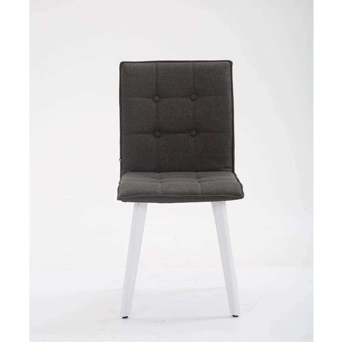 Silla de Confidente ERNY, Patas de Madera Blancas, Tela Negra