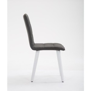 Silla de Confidente ERNY, patas blancas y tela negra