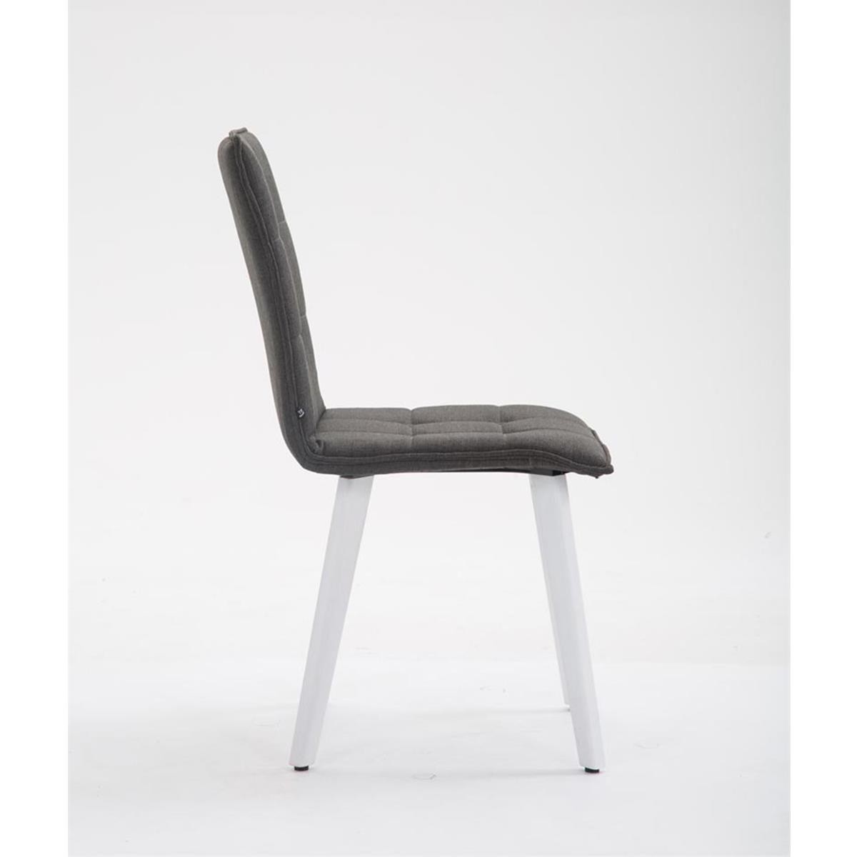 Silla de Confidente ERNY, Patas de Madera Blancas, Tela Negra